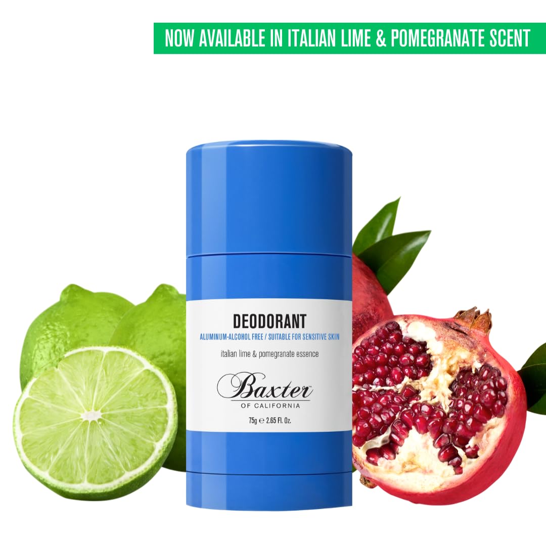 Baxter of California Deodorant, Aluminum & Alcohol-Free Clear Stick, Italian Lime and Pomegranate Essence, 2.65 Ounce Beauty and Personal Care Baxter of California