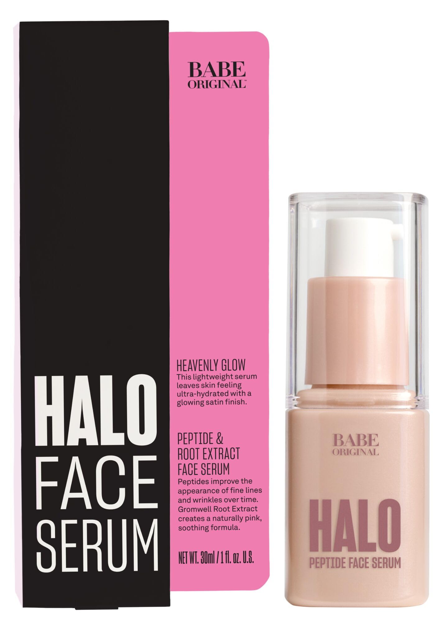 Babe Original Halo Peptide Face Serum for Women, Face Moisturizer Face Cream for Hydrated, Plump & Soothed Skin with Pink Root Extract, Hyaluronic Beauty & Personal Care BABE ORIGINAL
