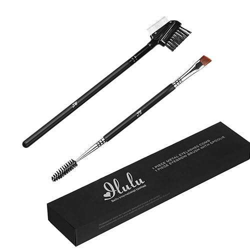 iLuLu Metal Eyelash Comb and Eyebrow Brush with Spoolie, 2 Pieces Professional Makeup Tools Set Best For Eyeliner, Define Lash & Brow Cosmetics Beauty & Personal Care iLuLu