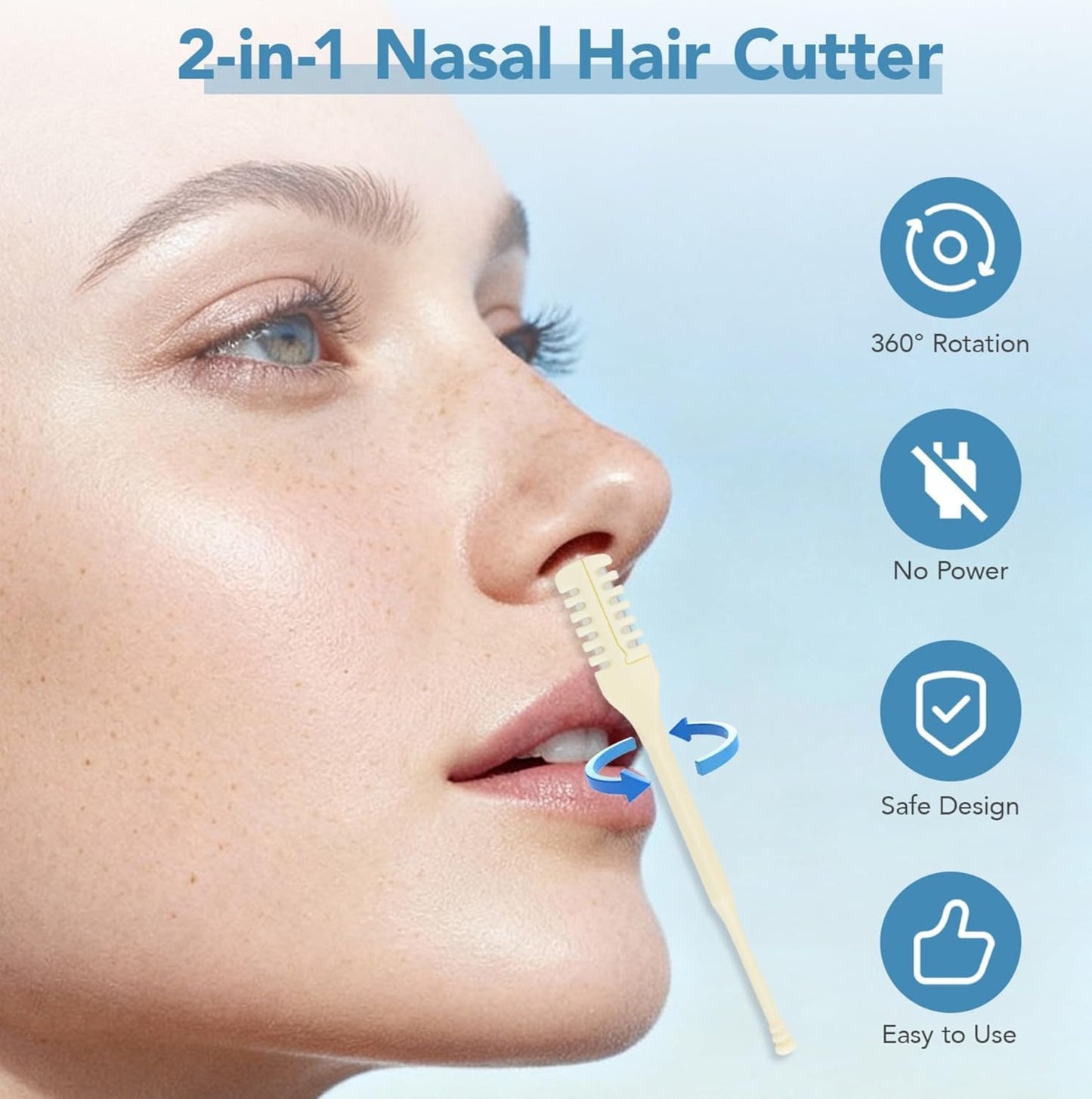 Atoymut 10pcs Manual Nose Hair Trimmer, Nostril Hair Remover, Portable Travel Home Daily Use Essentials with Ear Pick for Men & Women Beauty and Personal Care Atoymut