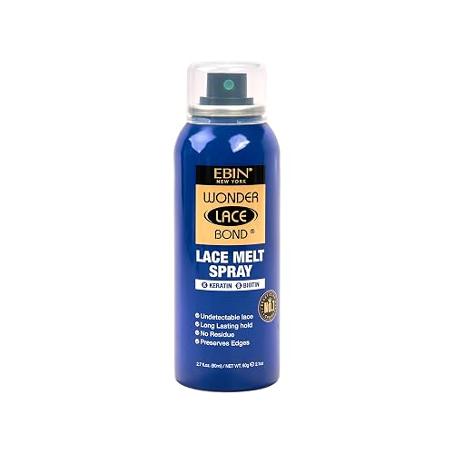 EBIN NEW YORK Wonder Lace Bond Lace Melt Aerosol Spray Keratin + Biotin | Extra Firm Hold Wig Adhesive Spray | seamless Natural Hairline | 2.7 Fl Oz Beauty & Personal Care EBIN NEW YORK