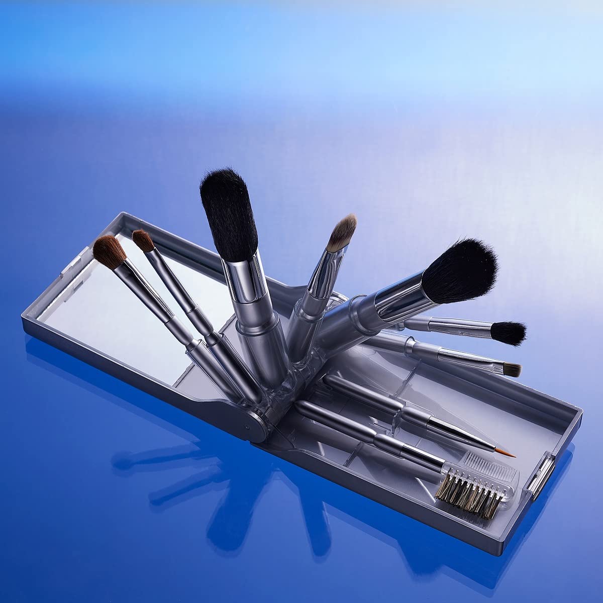 Michael Marcus 9 Piece Makeup Brush Set with Case - Portable & Professional Blending Brushes for Foundation, Powder, Eyeshadow, Eye Contour, Blush Beauty & Personal Care michael marcus