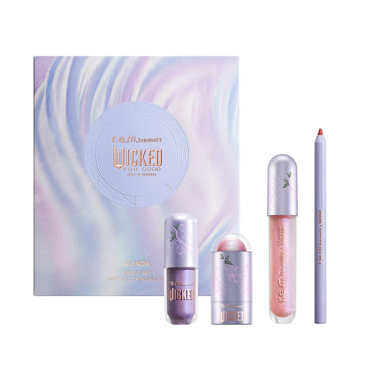 r.e.m. beauty by Ariana Grande Wicked: For Good | Glinda Makeup Set | Waterpoof Eye Shadow, All Over Glow Stick, Creamy Lip Liner, Glossy Lip Balm | 4 Beauty & Personal Care r.e.m. beauty