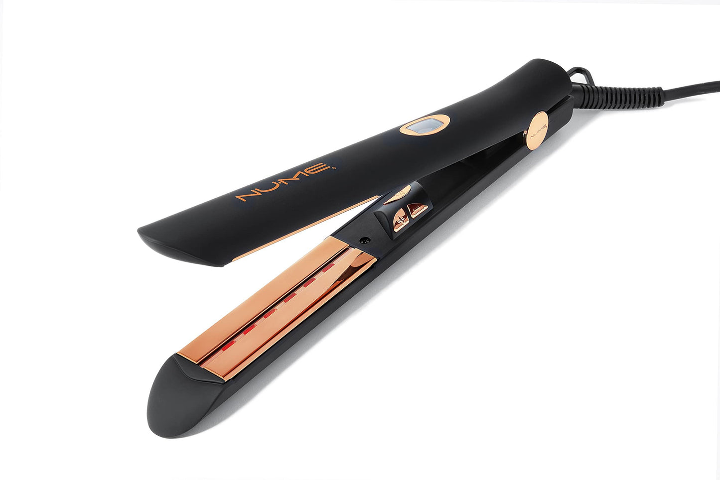 NuMe Style Setter Hair Straightener Titanium Flat Iron - 1 Inch Floating Plates Hair Iron with Negative Ion Conditioning - Infrared Light Strip - Dual Beauty & Personal Care NuMe