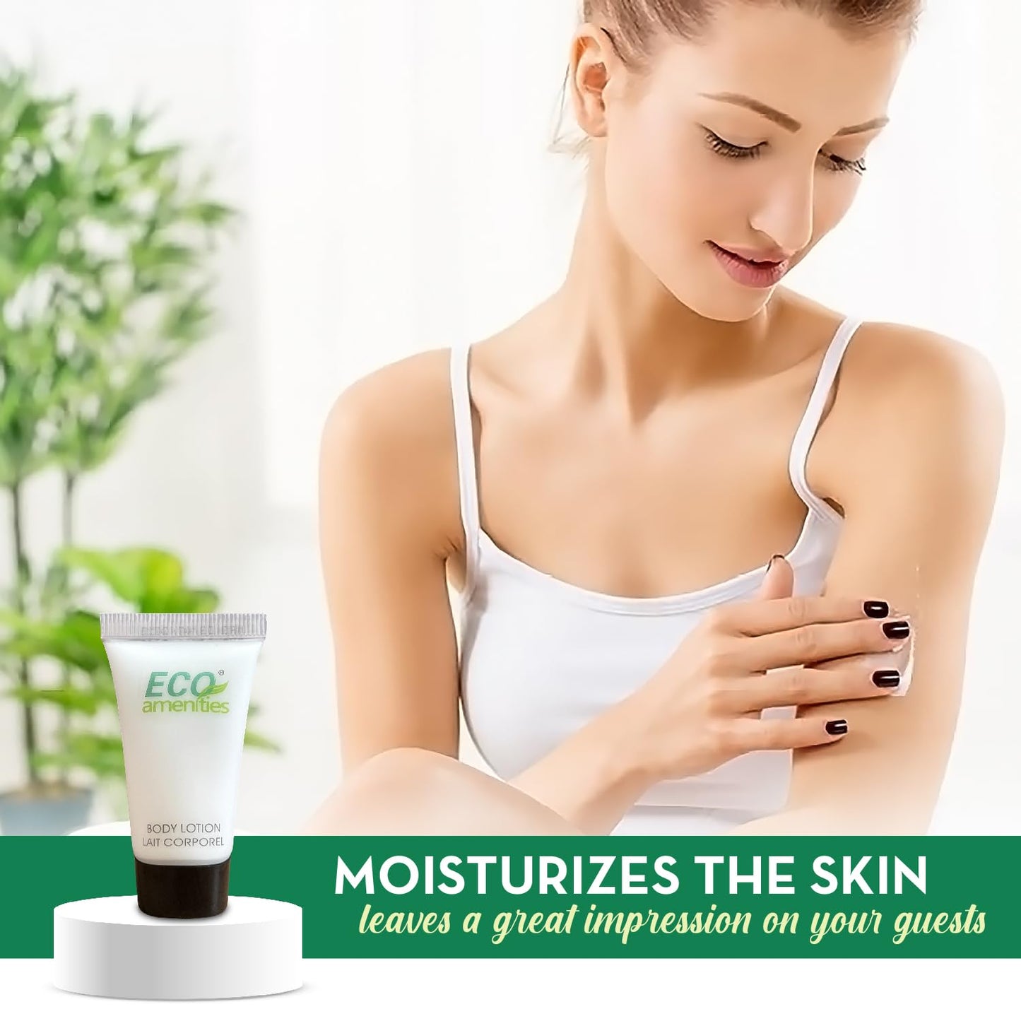 ECO amenities Mini Lotion Bulk - 72 Count 0.75 fl oz (22 ml) Tubes - Travel Size Toiletries & Body Lotion Tubes - Green Tea Scent for Hotel Amenity Beauty & Personal Care ECO amenities