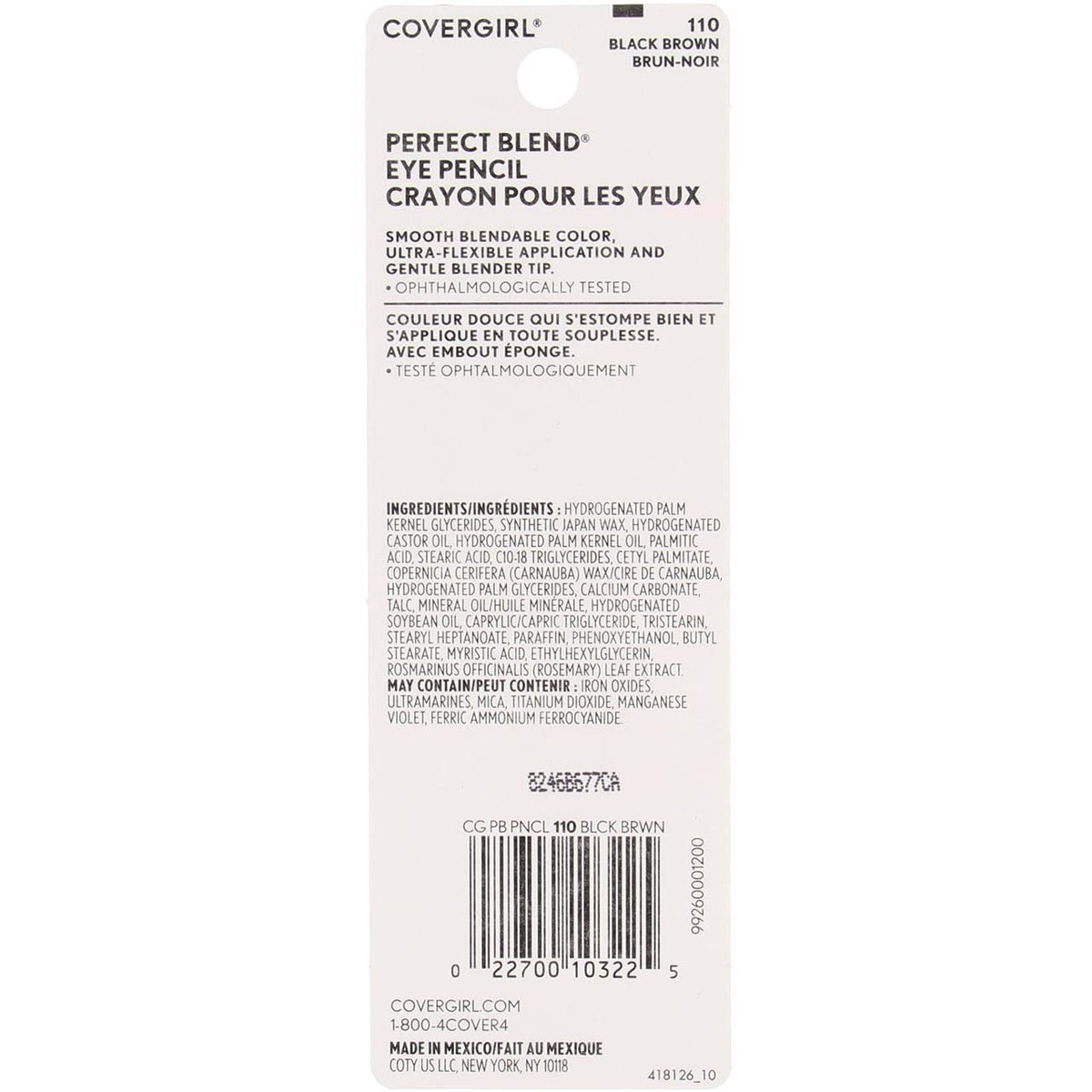 CoverGirl Perfect Blend Eye Pencil, Black Brown [110] 0.03 oz (Pack of 4) Beauty & Personal Care COVERGIRL