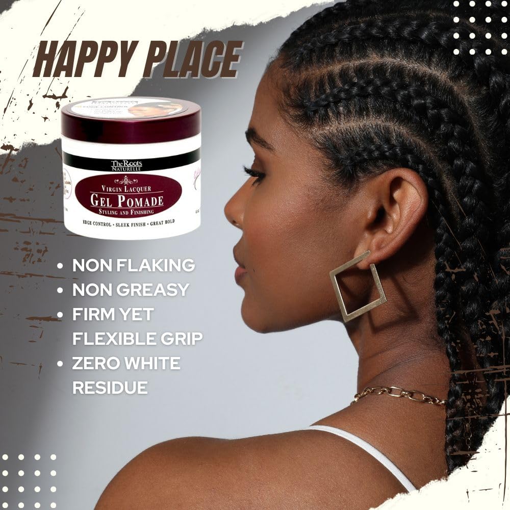 Virgin Lacquer Gel Pomade For Edges, Locks, Twist, Mens Grooming and Braids Control (8 oz Jar) Beauty & Personal Care The Roots Naturelle