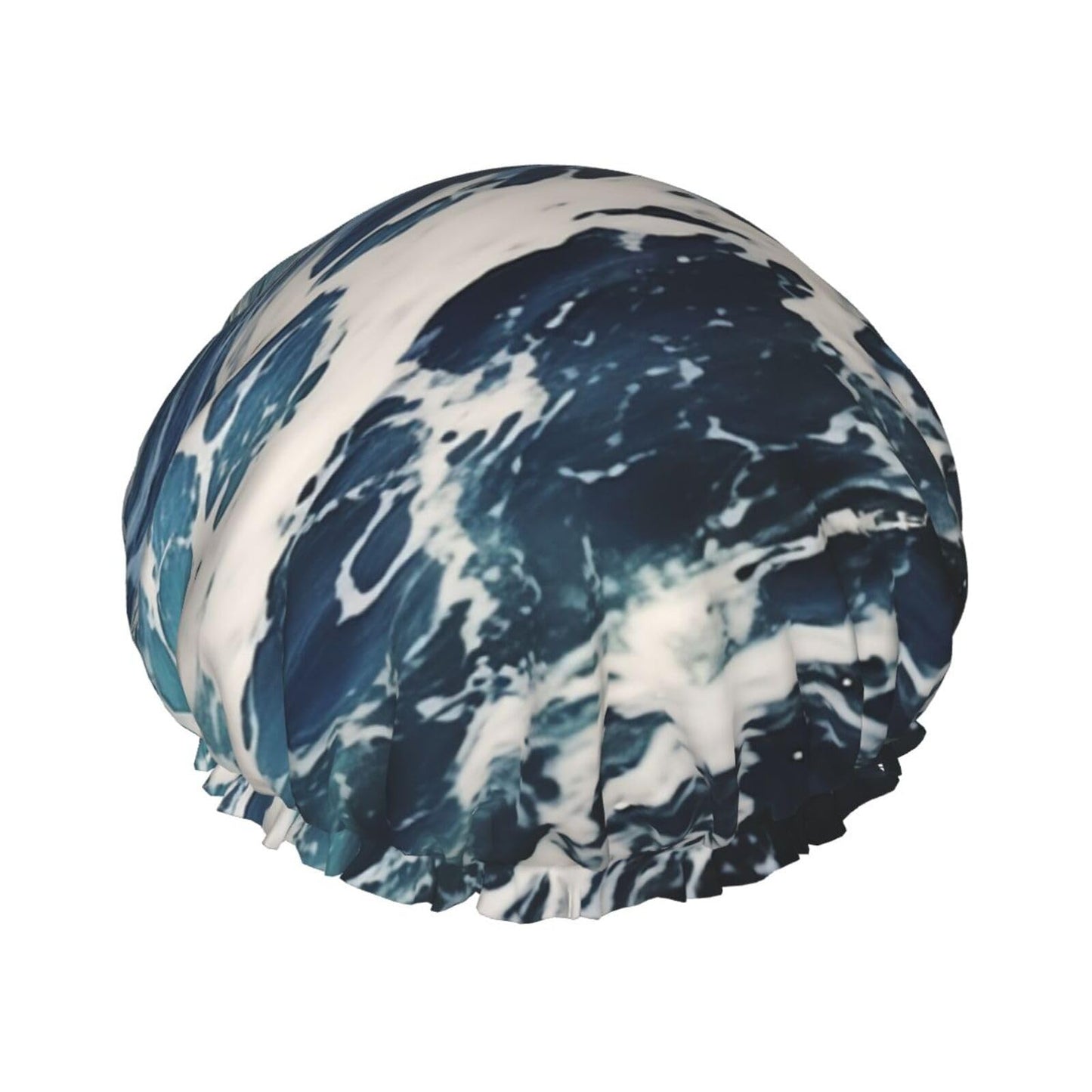 Beach Foam Wave Shower Cap For Women Reusable Double Layers Bathing Bath Cap Hair Caps Waterproof Elastic Band Ladies Spa Salon Shower Hat Hair Caps Beauty and Personal Care GDSHJKLW