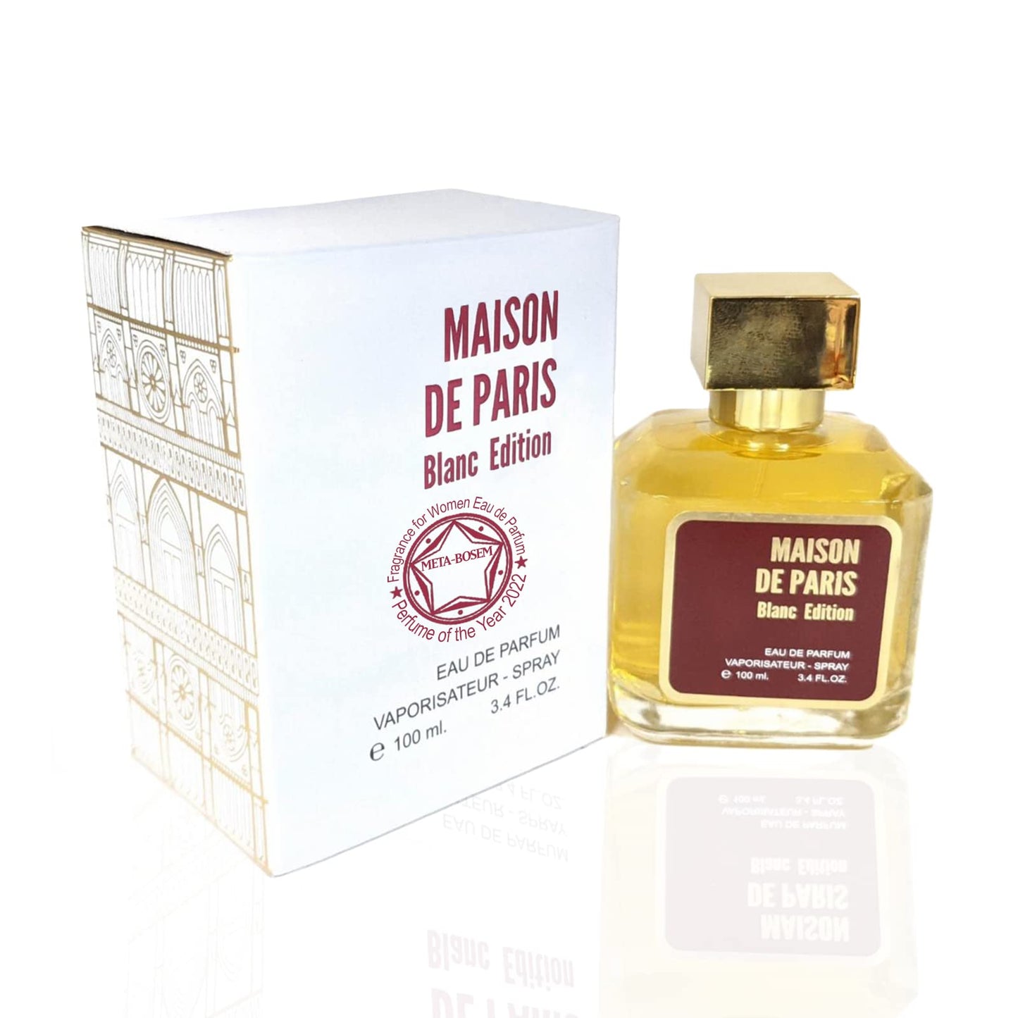 META-BOSEM Mason de Paris Blanc Edition, Women Perfume Eau de Parfum Natural Spray - Floral Oriental - Great Holiday Gift - for All Day Use - a Beauty & Personal Care META-BOSEM