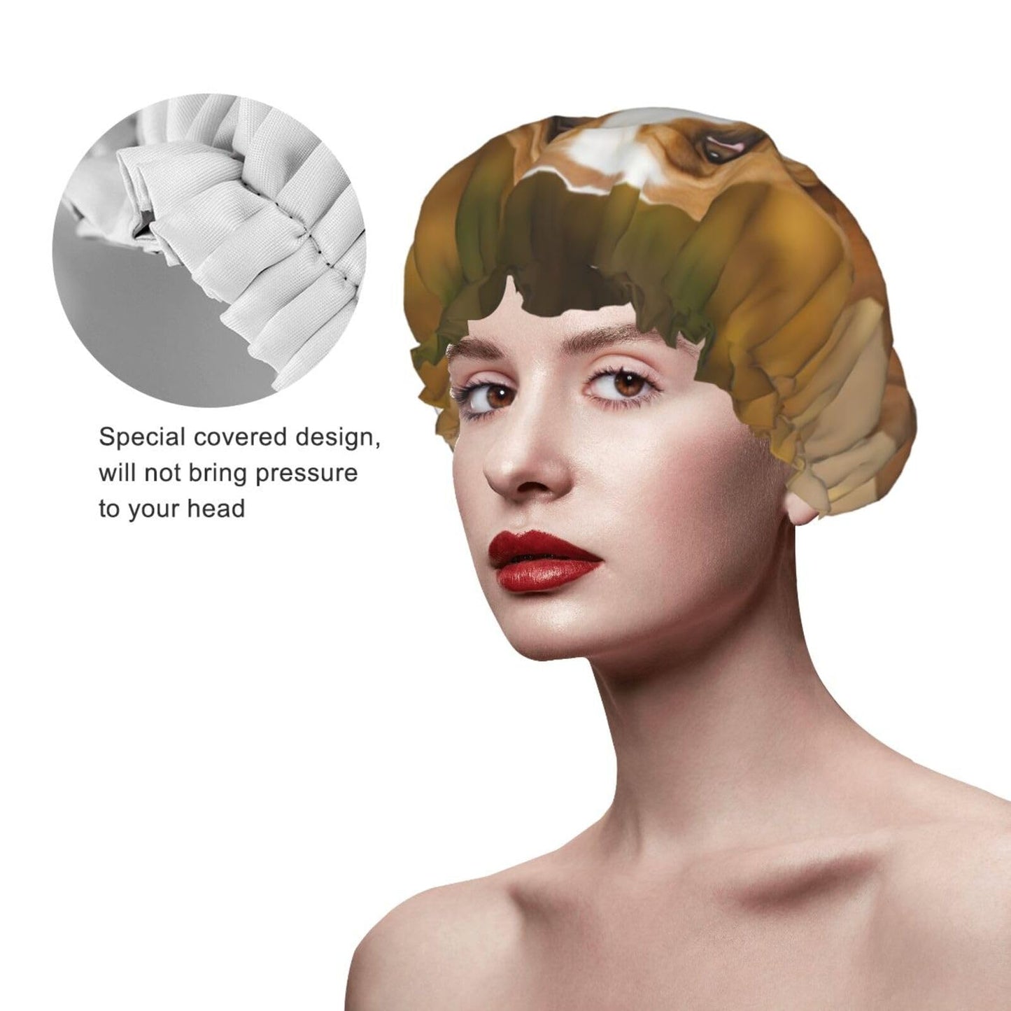 Basset Hound Shower Cap for Women Men Large Reusable Shower Bonnet Double-Layer Waterproof Bath Caps Elastic Band Hair Hat for All Hairstyles Beauty and Personal Care BWLHJKE