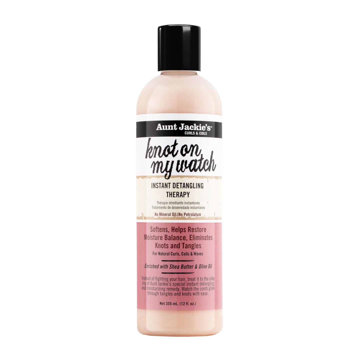 Aunt Jackie's Curls and Coils Knot On My Watch Instant Hair Detangling Therapy for Natural Curls, Coils and Waves, Enriched with Shea Butter, 12 oz Beauty & Personal Care Aunt Jackie's