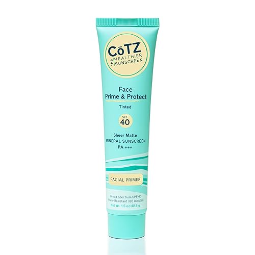 COTZ Face Prime & Protect Tinted Mineral Sunscreen and Facial Primer Broad Spectrum SPF 40; PA+++ 1.5 oz / 42.5 g. Beauty & Personal Care CoTZ