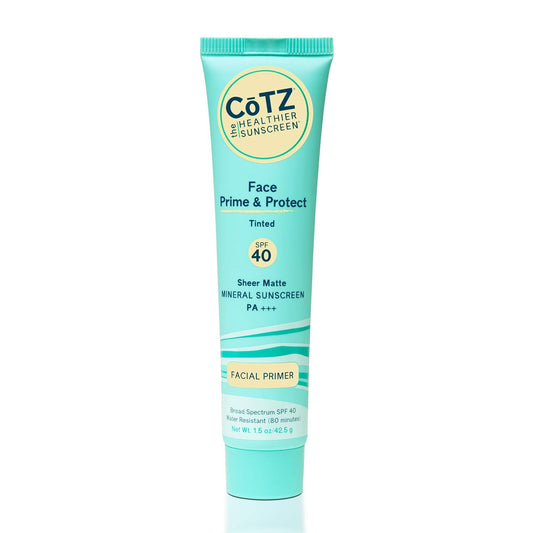 COTZ Face Prime & Protect Tinted Mineral Sunscreen and Facial Primer Broad Spectrum SPF 40; PA+++ 1.5 oz / 42.5 g. Beauty & Personal Care CoTZ