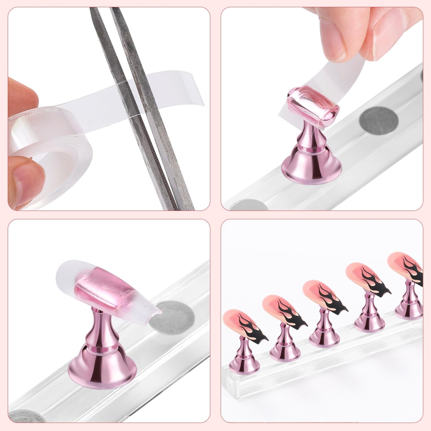Etercycle Nail Stand Acrylic Nail Art Display Stand Practice Nail Holder for Painting Nails Magnetic Practice Stands with Double-sided Tape For DIY Beauty and Personal Care Etercycle