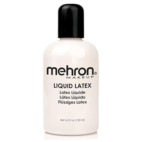 Mehron Makeup Liquid Latex | SFX | Halloween Latex Makeup | Glue for Skin | Prosthetic Glue 4.5 fl oz (133 ml) (Clear) | Made in the USA Beauty & Personal Care Mehron