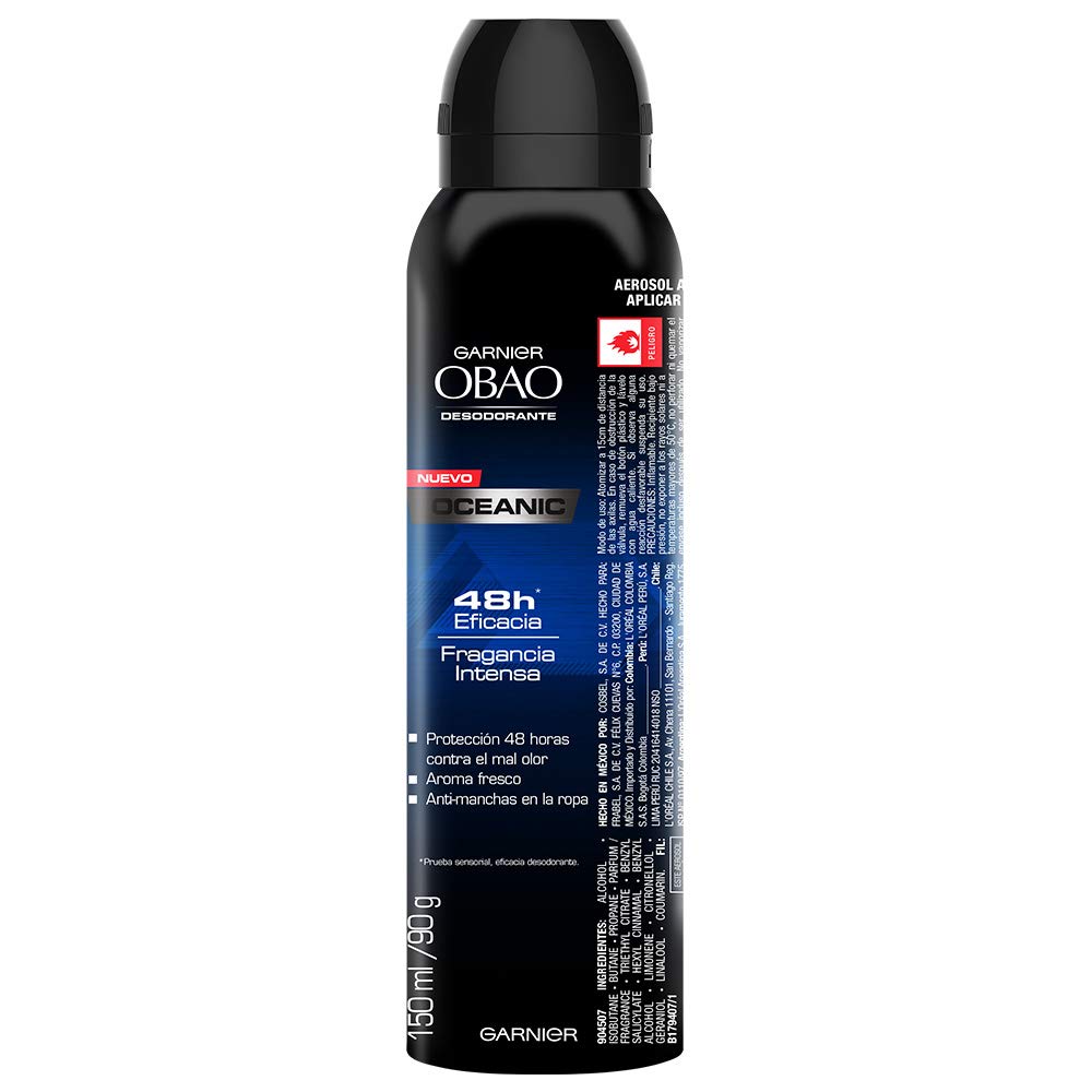 Obao Mens Oceanic Deodorant Spray 150ml - Desodorante Oceanico Aerosol para Hombre (Pack of 1) Beauty and Personal Care Obao