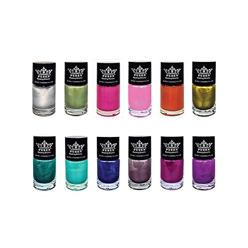 PUEEN Rocking Metallic Stamping Nail Polish Nail Art Color - Set of 12 Metallic Colors - 12ml each - BH001043 Beauty & Personal Care PUEEN