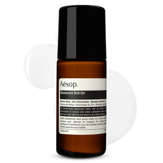 Aesop Aluminum Free Roll On Deodorant for Women & Men - Vetiver, Zinc, and Tea Tree to Reduce Odor - Alcohol-Free Formula for Sensitive Skin - Woody Beauty and Personal Care Aesop