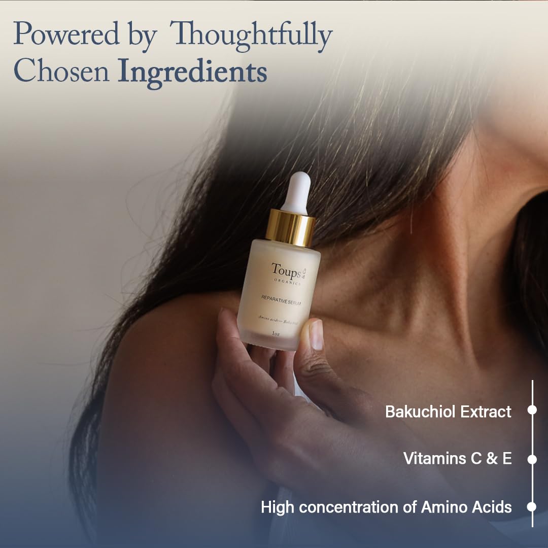 Toups & Co Reparative Serum | Bakuchiol Retinol Alternative Facial Serum | Targets Hyperpigmentation, Sun Damage & Fine Lines | With Amino Acids Beauty & Personal Care Toups and Co