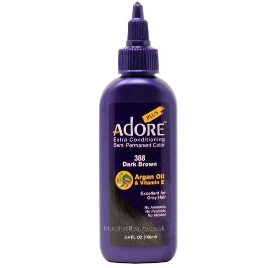 Adore Plus Extra Conditioning Semi Permanent Color 388 Dark Brown 3.4 oz Beauty & Personal Care ADORE COSMETICS
