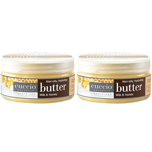 Cuccio Naturale Butter Blend Hydrating Treatment for Hands, Feet & Body - Milk & Honey - Non-Greasy, 24-Hour Moisturization - 8 oz (Pack of 2) Beauty & Personal Care Cuccio