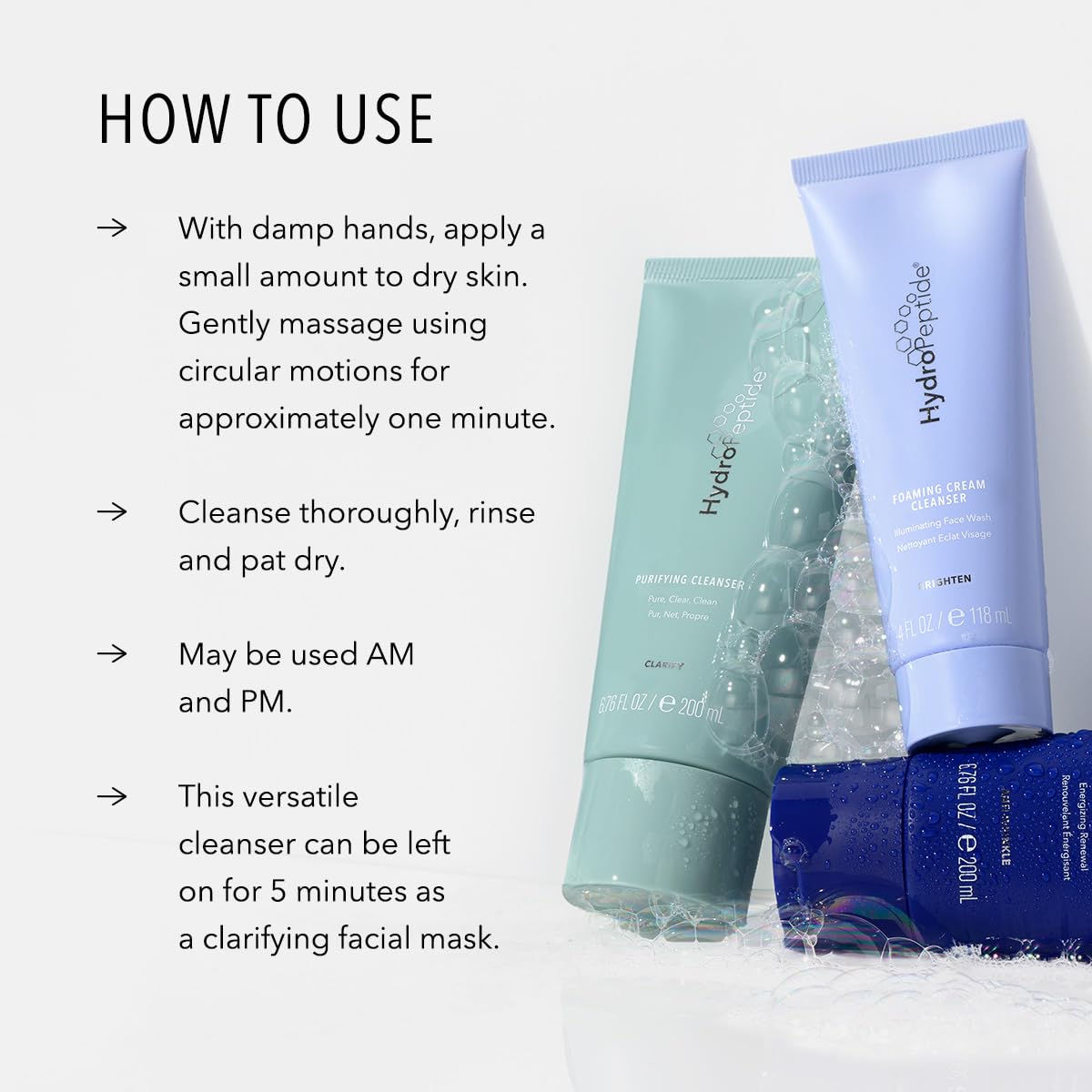 HydroPeptide Purifying Facial Cleanser, Pore-Perfecting Face Wash Absorbs & Balances Natural Oils, 6.76 Ounce Beauty & Personal Care HydroPeptide