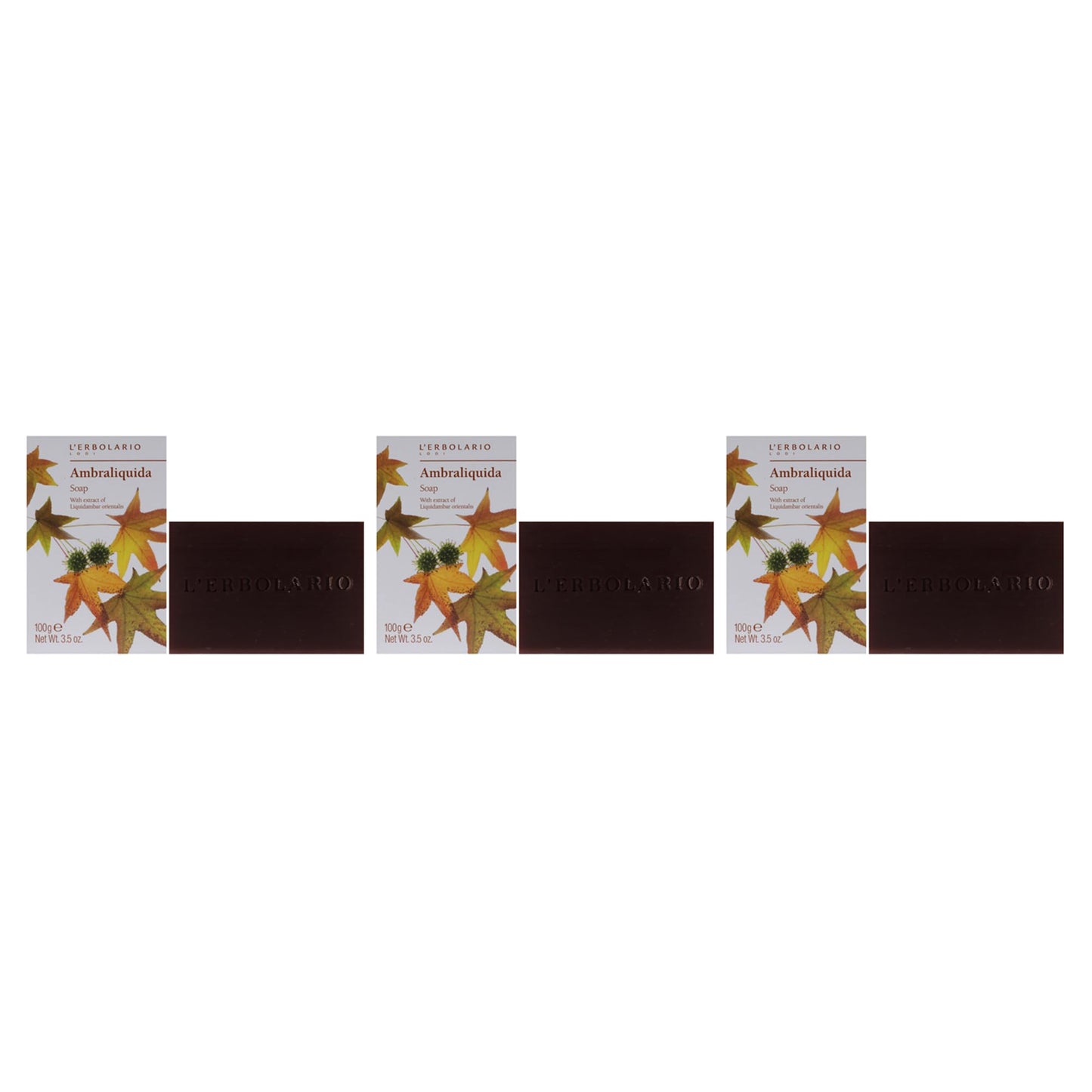 Soap - Ambraliquida - Pack of 3 by LErbolario for Unisex - 3.5 oz Soap Beauty & Personal Care L'Erbolario