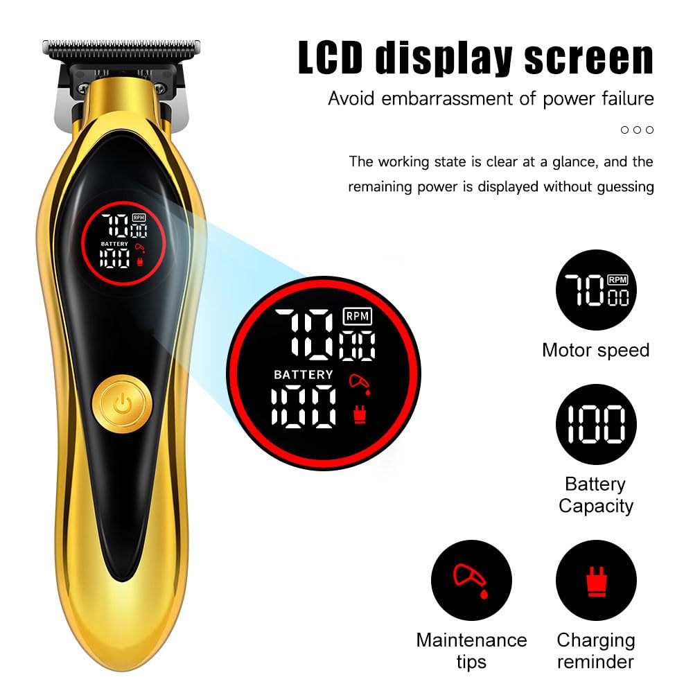 QDKVTNDJZ Professional Hair Clippers Beard Trimmer for Men - Powerful Motor Stainless Steel Blades, Cordless Multifunctional Set for Fade Designs Beauty and Personal Care QDKVTNDJZ
