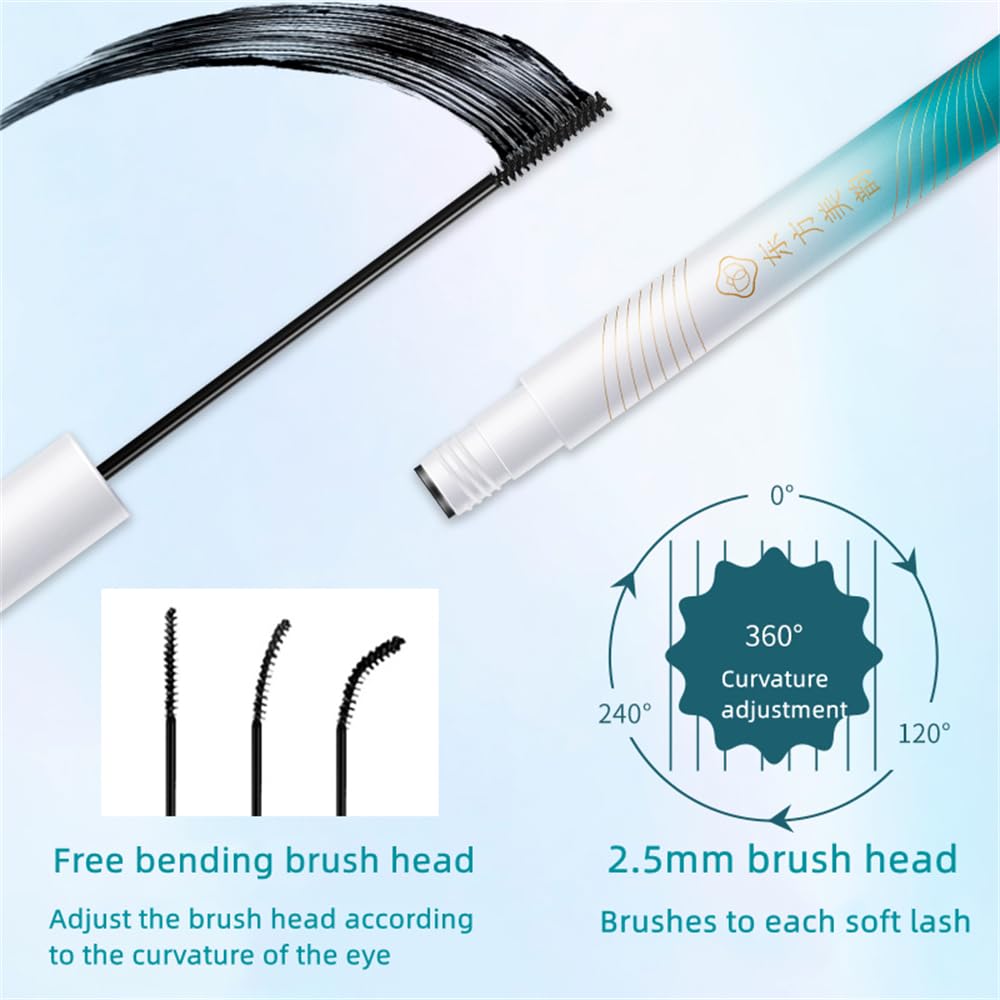 Ultra Fine Brush Black Mascara, For tiny and lower eyelashes, Small soft brush, No clumping, Waterproof, Lengthening(1 Pcs) Beauty & Personal Care MZKV