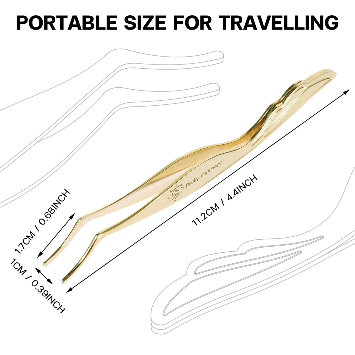 Pretty memory DIY Eyelash Applicator Tool, Curved Eyelash Tweezers for False Lashes, Lash Applicator for Easy Lashes Application and Removal, Gold Beauty & Personal Care Pretty memory