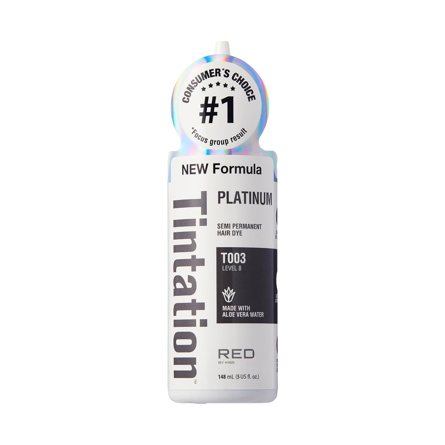 Red by Kiss Tintation Semi-Permanent Hair Color, Aloe Vera Water Based, Argan Oil, Olive Oil, Collagen & Keratin, Long-Lasting Color Dye (Platinum, 5 Beauty & Personal Care Red By Kiss