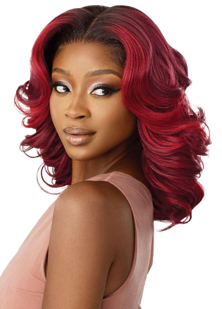 Outre - 5X5 Lace Closure Wig - Human Hair Blend - Body Wave 16" (DR2/CHOCOLATE SWIRL)