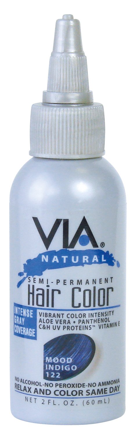 Via Natural Semi Permanent Hair Color 2oz 1PC (#122 - Mood Indigo) Beauty & Personal Care Via Natural