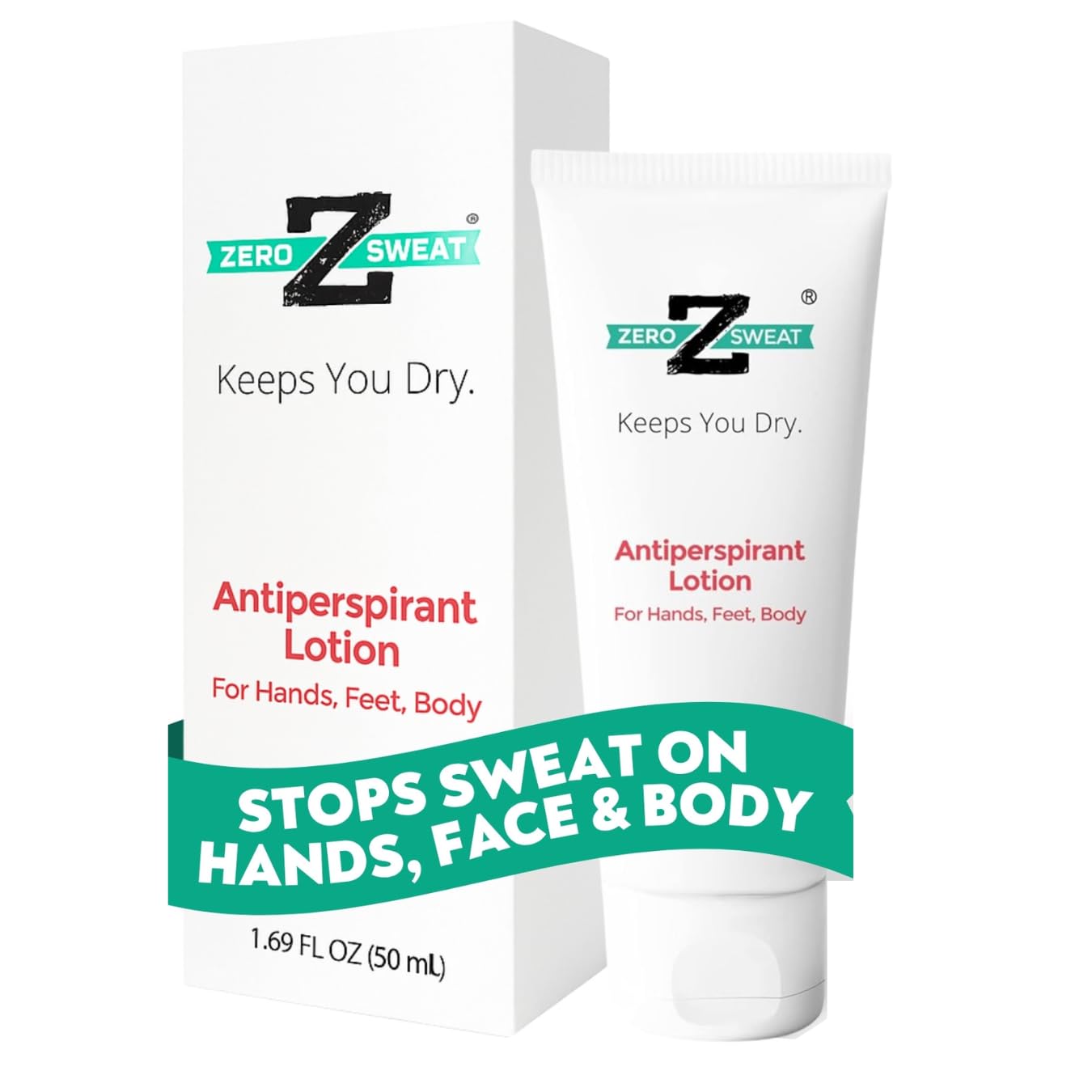 ZeroSweat Antiperspirant 20% Deodorant Lotion - Clinical Strength Hyperhidrosis Treatment - Reduces Face and Body Sweating Beauty and Personal Care ZeroSweat