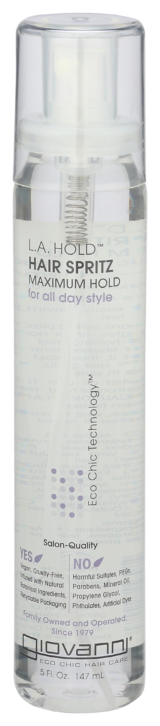 GIOVANNI L.A. Hold Hair Spritz - Maximum Styling Spray, Lightweight, Lauryl & Laureth Sulfate Free - 5 oz Beauty & Personal Care GIOVANNI