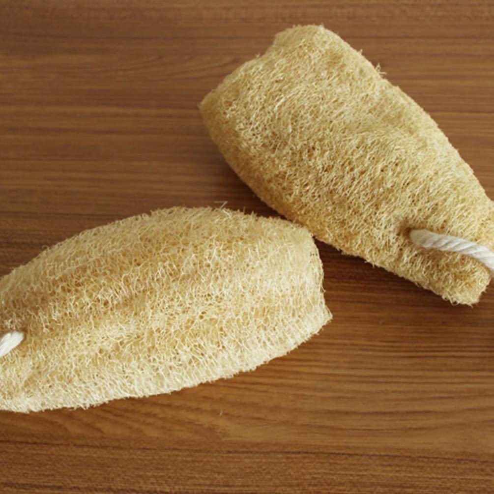 EXCEART Natural Loofah Sponge Back Scrubber for Men and Women 16.5 Inch Exfoliating Body Scrubber with Rope for Shower Suitable for Arms Legs Chest Beauty and Personal Care EXCEART