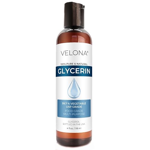 velona Glycerin Vegetable USP Grade 4 fl oz | 100% Pure and Natural Carrier Oil | Hair and Face Moisturizer for Dry Skin, Bubble Bath, Glycerin Soap Beauty & Personal Care velona