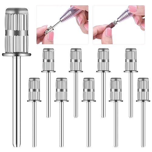 Rolybag 10 Pieces nail drill heads nail drill bits sanding band shaft 3/32 inch nail drill bits mandrels for electric file nail sanders manicure Beauty & Personal Care Rolybag