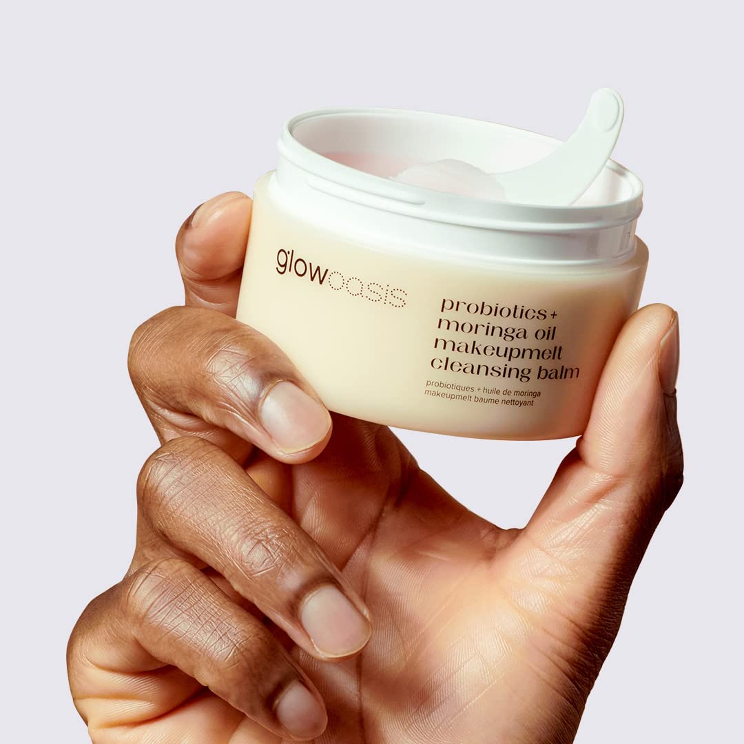 glowoasis Probiotics and Moringa Oil Makeupmelt Cleansing Balm, Makeup Remover, Make Up Remover Balm for Face & Eye, Non-Stripping Cleansing Balm