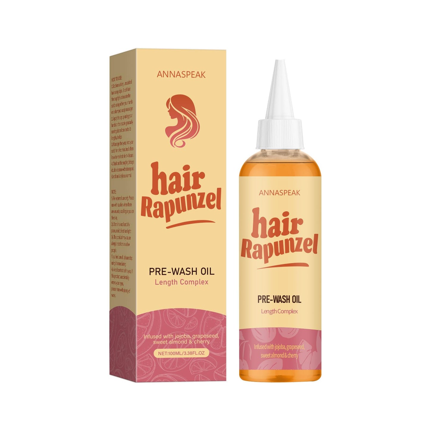 ANNASPEAK Rapunzel, Pink Grapefruit, Jojoba, Sweet Almond, Cherry, for All Hair Types (100ml) Beauty & Personal Care ANNASPEAK