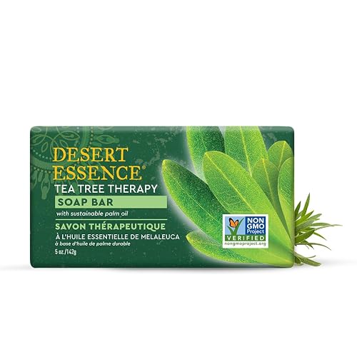 Desert Essence Tea Tree Therapy Cleansing Bar Soap - 5 Ounce - Therapeutic Skincare - All Skin Types - Jojoba Oil - Aloe Vera - Palm Oil - Moisturizes Beauty & Personal Care Desert Essence