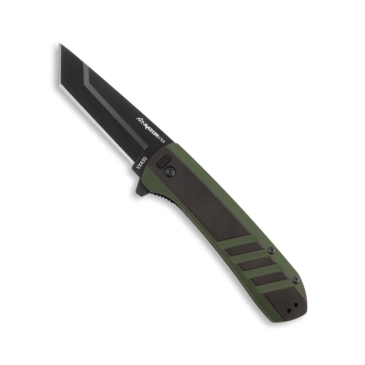 OUTDOOR EDGE Razor VX4 - 3" Replaceable Blade Folding Knife - Black Tanto Blade - Black G10 Over Green Handle - Reversible Clip - EDC, Outdoor Beauty and Personal Care OUTDOOR EDGE