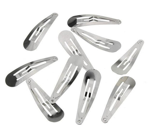Metal Silver 50 Pcs Mini Small 30mm Snap Hair Clips Hair pins Hair Barrettes Hair Accessories Beauty & Personal Care Pinklife