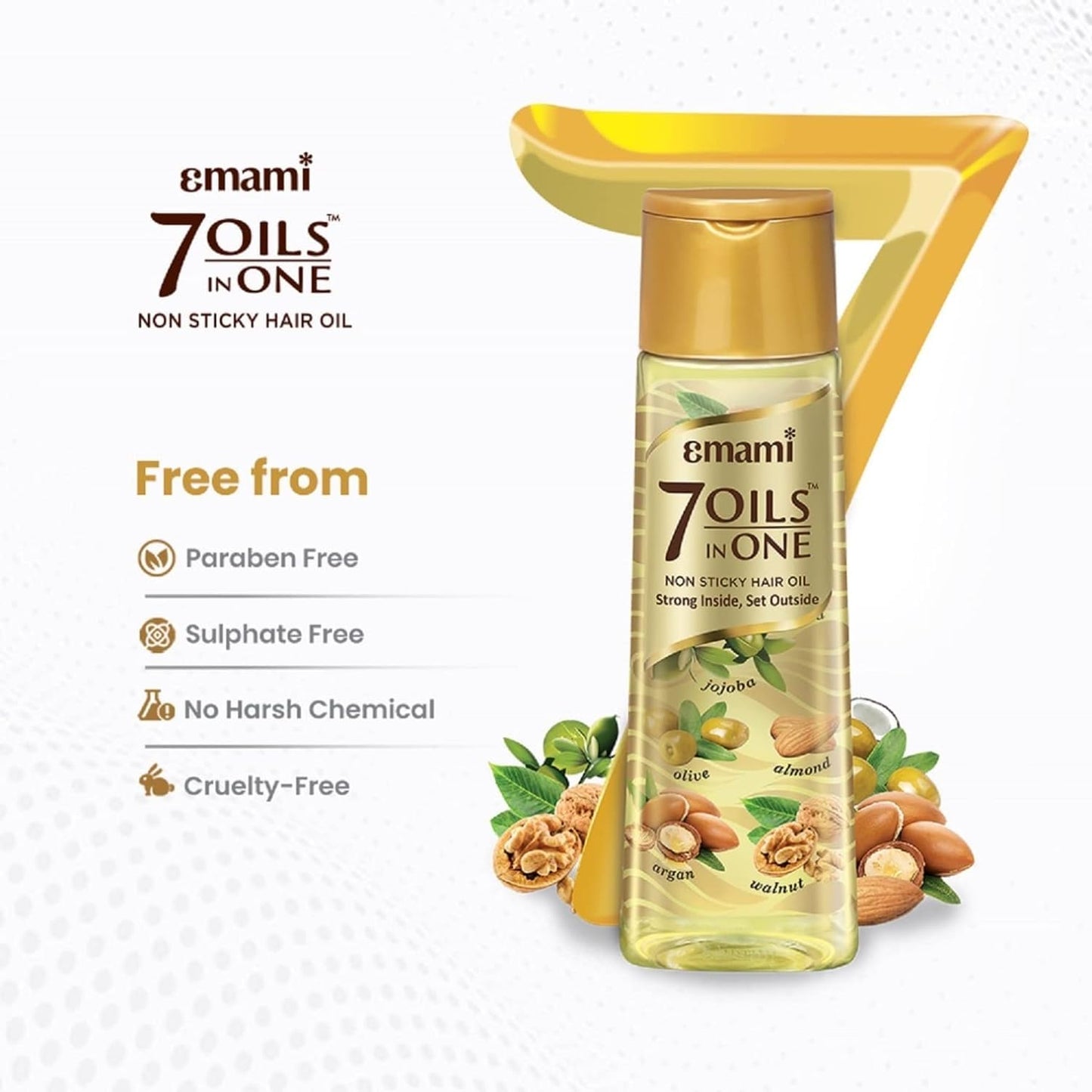 Emami 7-in-1 Hair Oil | with Natural Ayurvedic Herbs | Repairs Hair Damage | Nourishes Scalp | Fights Dandruff | Provides Strong & Healthy Hairs Beauty & Personal Care Emami