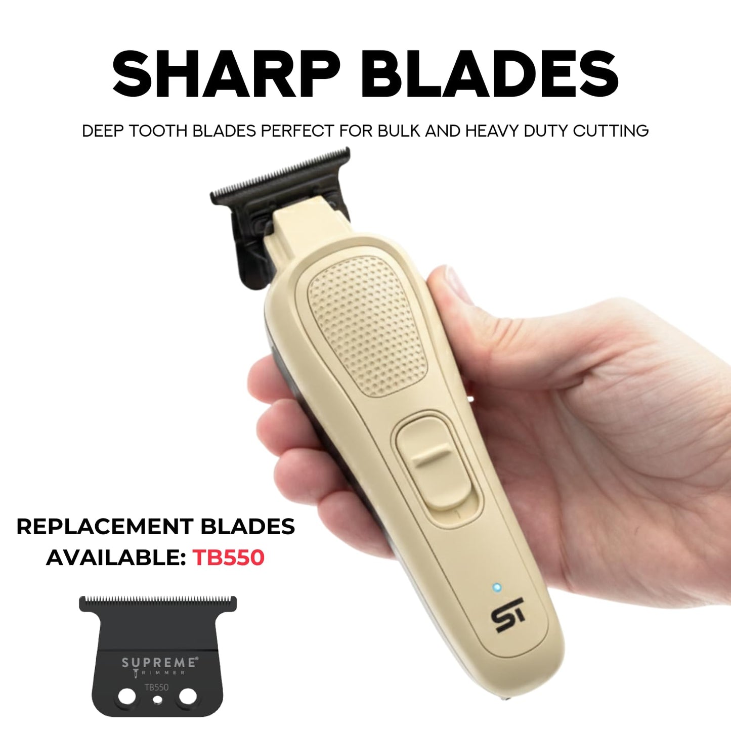 Supreme Trimmer Darkstar 82 Metal Body Barber Trimmer w. Magnetic Vector Motor - 180 Min Run Time, 9100 RPM Low Noise & Vibration - Professional Beard Beauty and Personal Care Supreme Trimmer