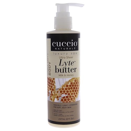 Cuccio Naturale Lyte Ultra-Sheer Body Butter - Replenishing Scented Moisturizer Cream - Deep Hydration To Repair Dry Skin - All Natural, Cruelty-Free Beauty & Personal Care Cuccio
