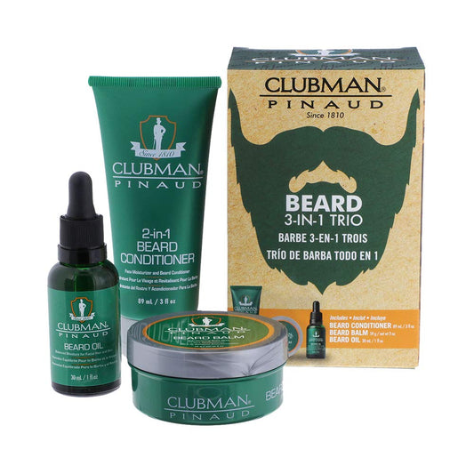 Clubman Pinaud 3-in-1 Beard Kit - Includes Conditioner, Beard Oil and Balm, Starter Kit for Men Beauty & Personal Care Clubman
