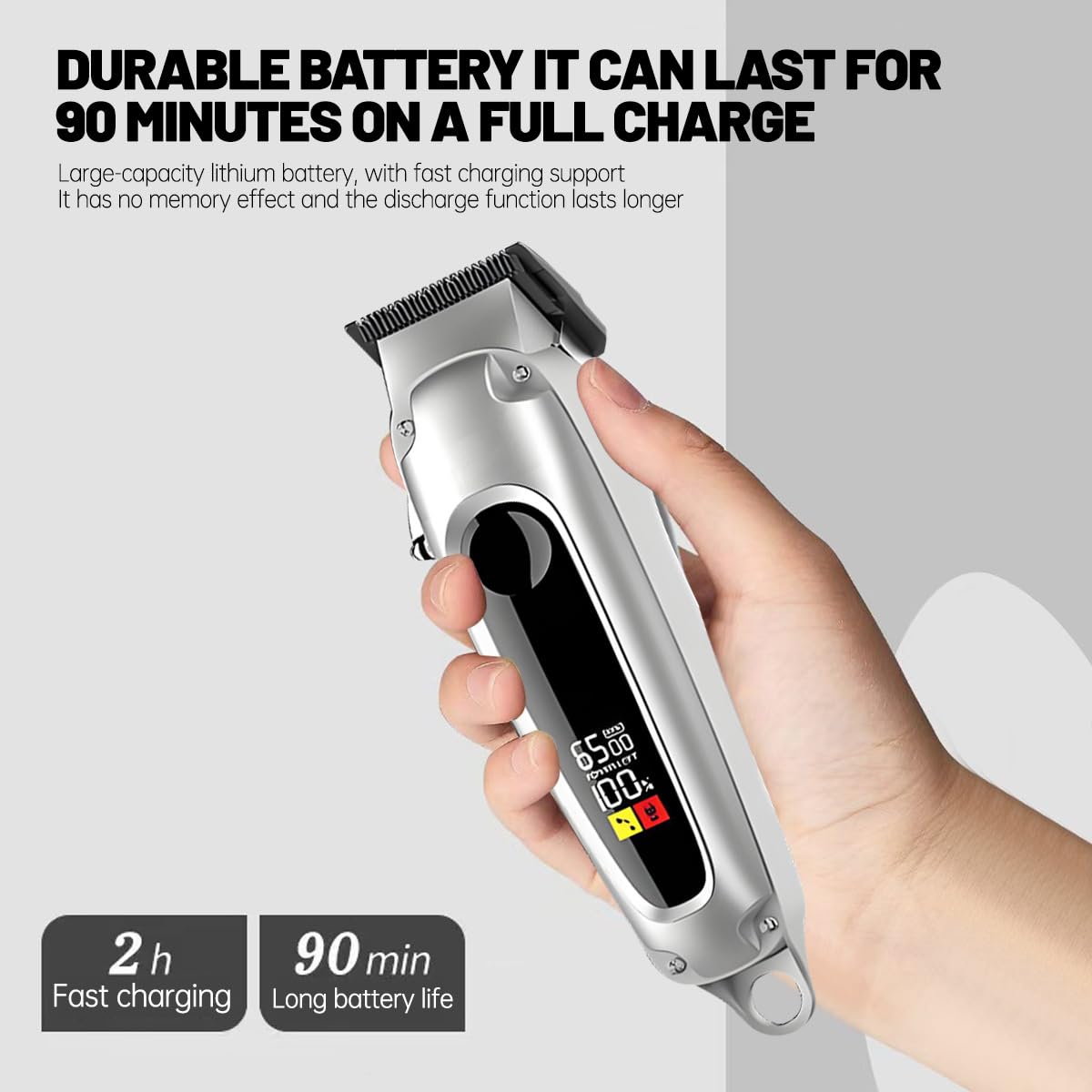GLESVOWIO Professional Hair Clippers for Men Electric Barber and Trimmer Set Cordless for Cutting with LED Display Powerful Motor Rechargable Beauty and Personal Care GLESVOWIO