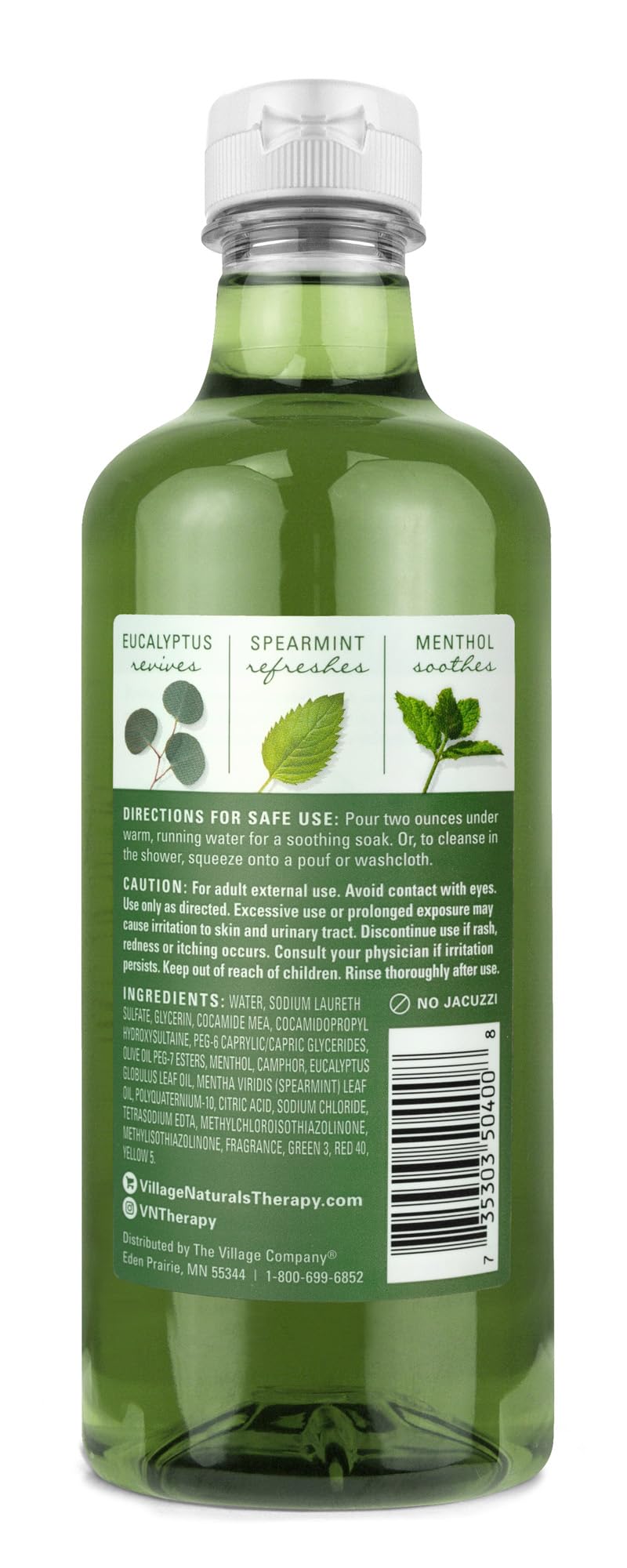 Village Naturals Therapy Muscle Foaming Bath Oil and Body Wash 16 oz. 2 pack, Green, 16 oz Beauty & Personal Care Village Naturals Therapy