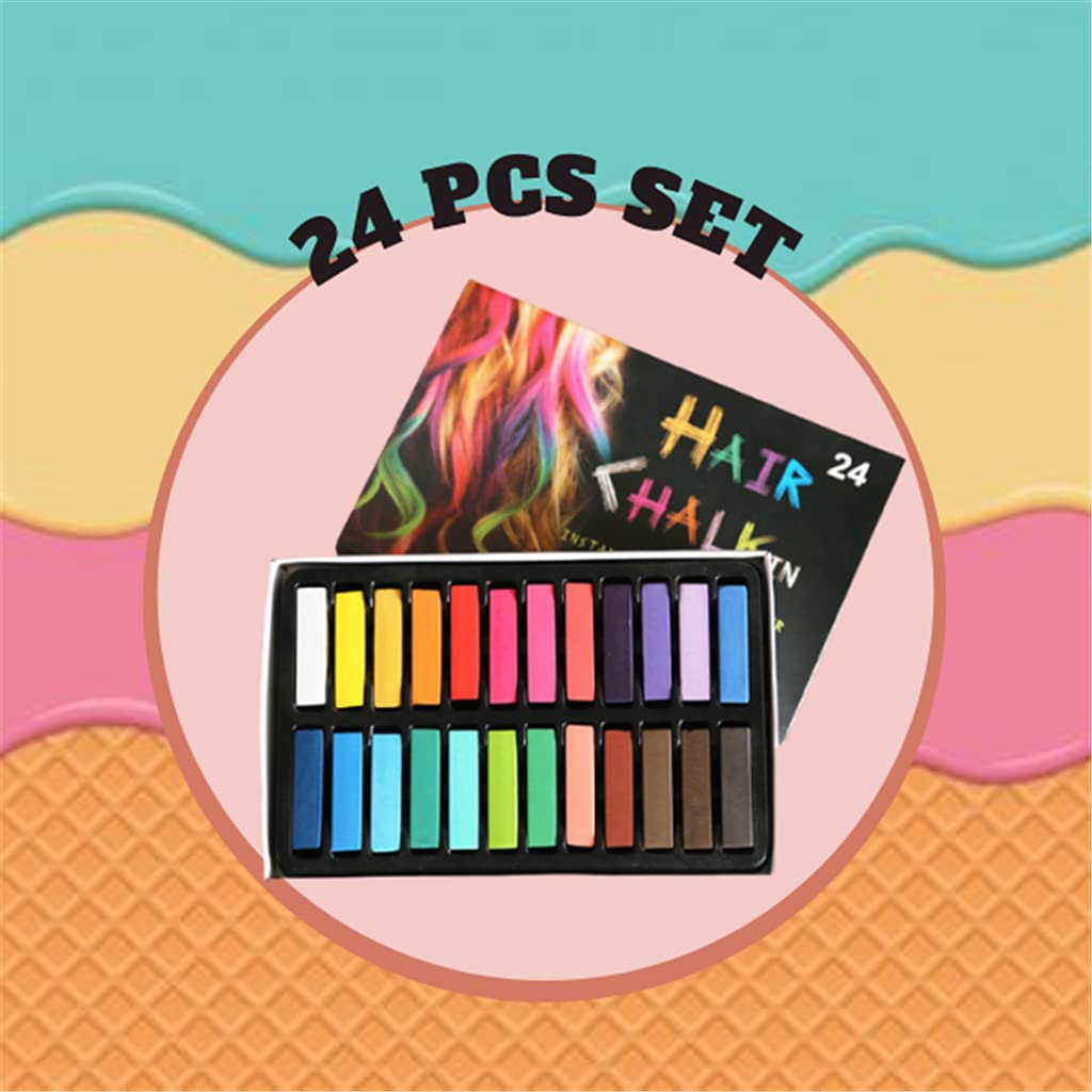 Glam Equine Hair Chalk Set, 24 Colors Temporary Washable Hair Dye for Kids, Pets, Horses & Styling Beauty & Personal Care Snowstaring